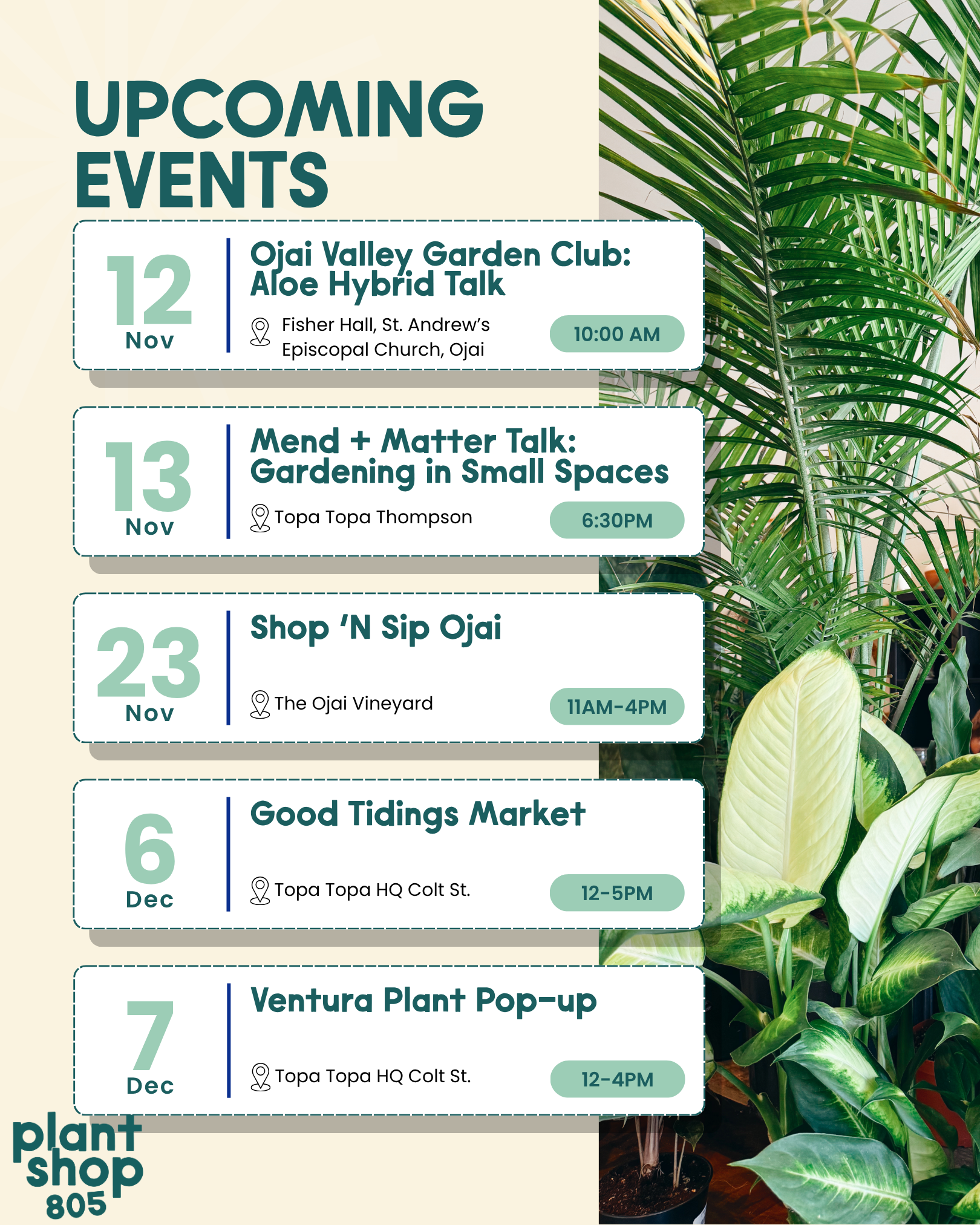 September 27 and 28 fall seed sale at Plant Shop 805