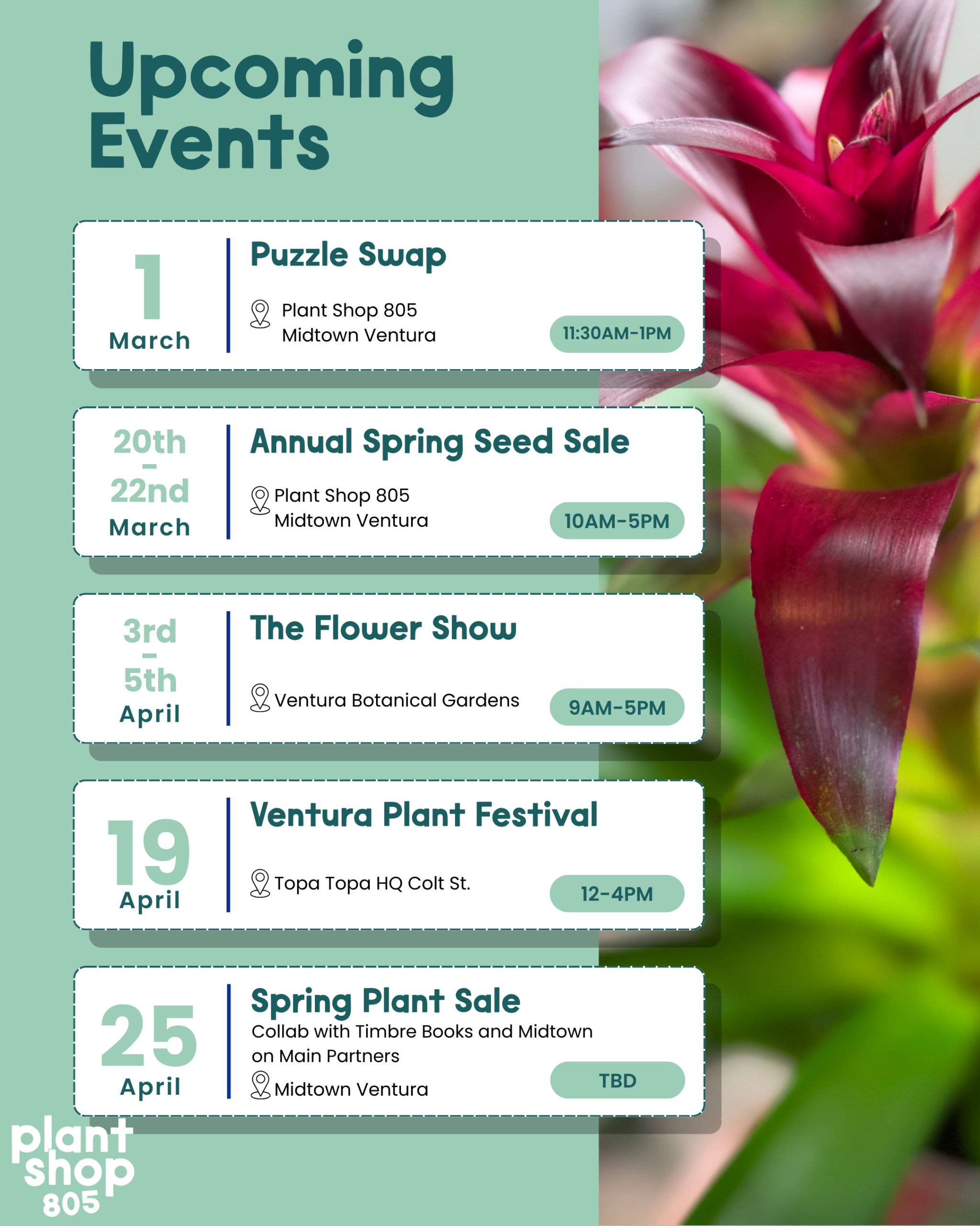 spring event calender